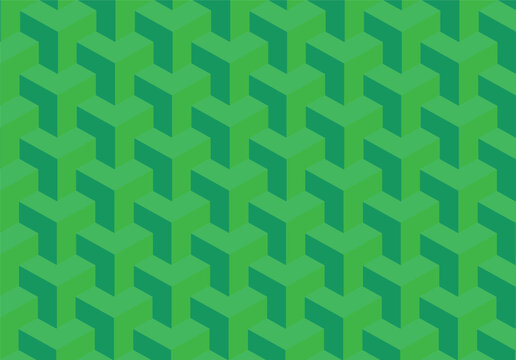 Modern Geometric Pattern with Isometric Cube Design