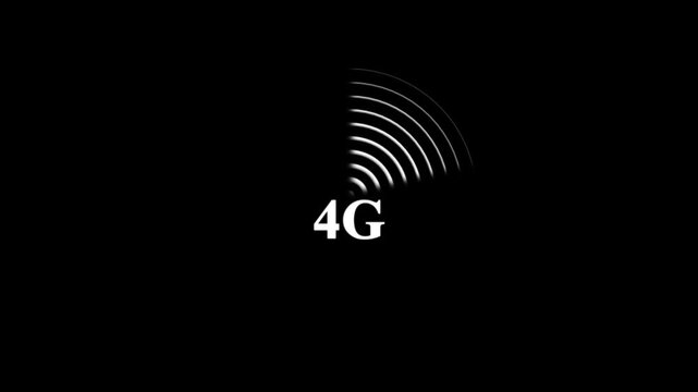4G Network signal animation. 4G network icon design in flat icon.