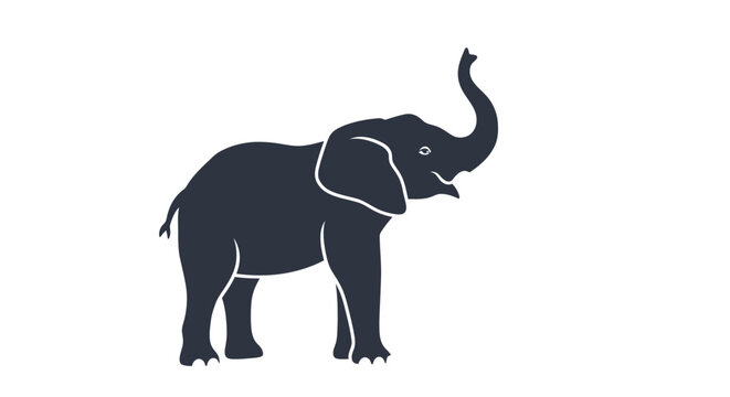 Black Elephant Side Profile View.