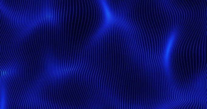 Blue wavy lines forming smooth abstract pattern, flowing digital surface with depth, minimal modern background, rhythmic motion and elegant visual effect.