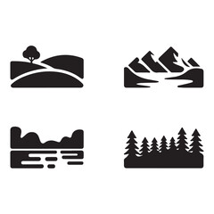 Fototapeta premium Nature landscape graphic icon representing outdoor adventure and natural beauty