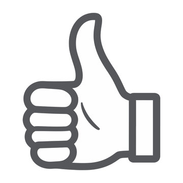 Vector graphic of a thumbs up icon in a simple and modern style