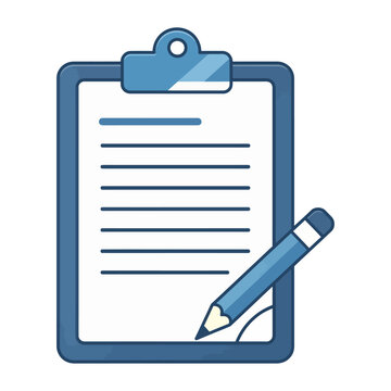 Vector of a clipboard with a pencil.