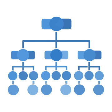 Vector a hierarchical organizational chart with multiple levels and branches