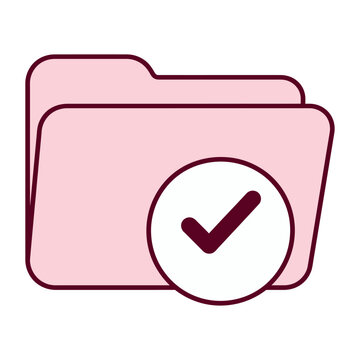 Vector graphic of a pink file folder with a checkmark