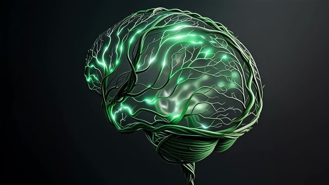 Glowing Artificial Brain Formed by Nature Vines