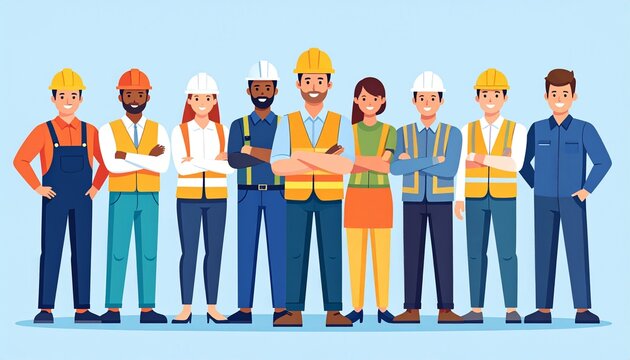 International Workers' Day May 1st Vector Concept with Diverse Professional Workers