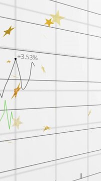 Vertical video: View panning right chart showing black line dropping, stars drifting, showing shift