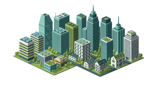 A clean, modern illustration of a sustainable building with integrated greenery, evoking feelings of innovation and environmental responsibility; idea