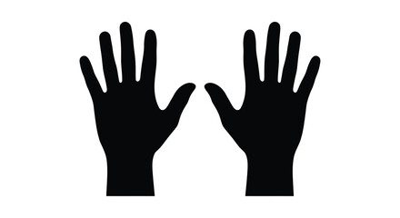 Fototapeta premium two hands raised in greeting silhouette high quality