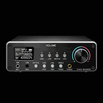 High end audio equipment amplifier device with OLED display