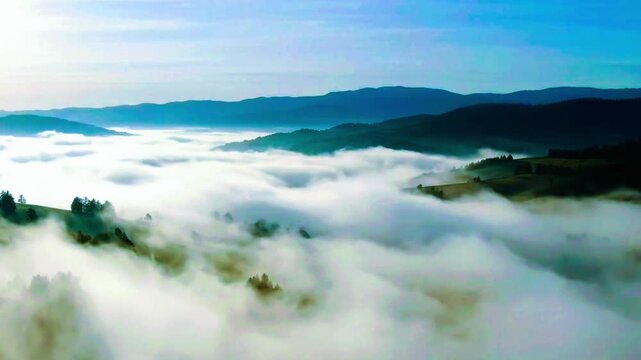 a wide horizon with layered mist drifting softly 