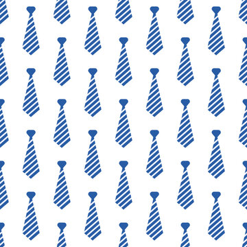 Father day pattern of blue striped ties isolated on transparent background