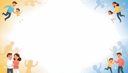 Fototapeta premium Single-page PowerPoint slide on the theme of family time