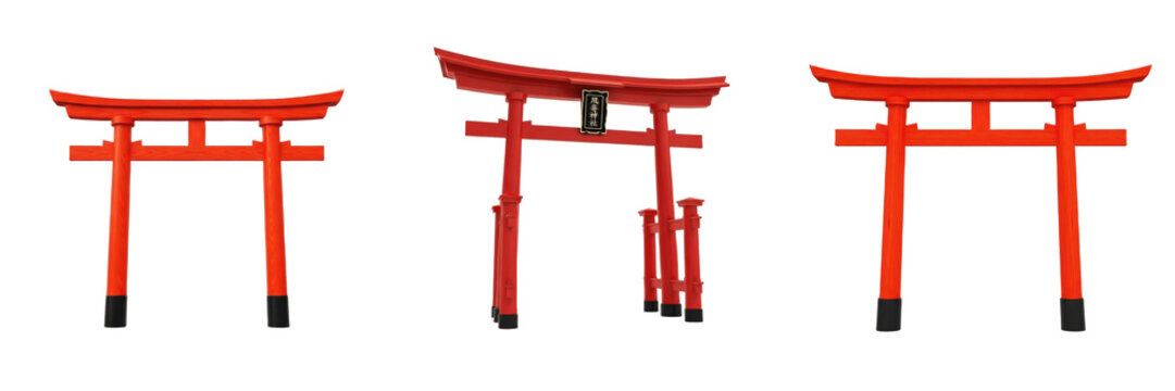 Traditional Red Japanese Torii Gate Icon, Shinto Shrine Entrance Symbol for Japan Culture and Travel Tourism Branding, Oriental Religious Architecture Gate Illustration.