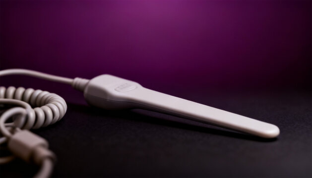 Fetal Heart Rate Doppler Probe with Ultrasound Head &ndash; Dark Aubergine Gradient Background