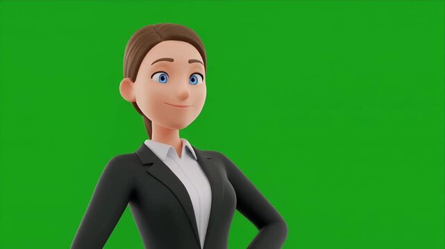 Professional woman giving thumbs up against a vibrant green background.