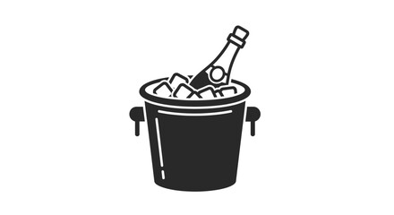 Champagne bottle in ice bucket. © lasmini