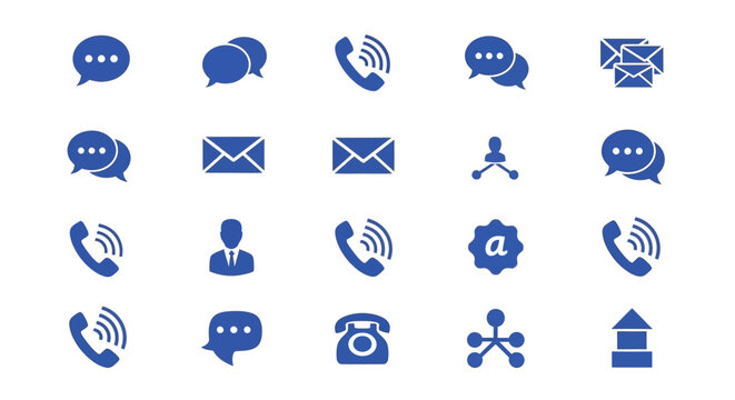 Collection of communication technology icons.