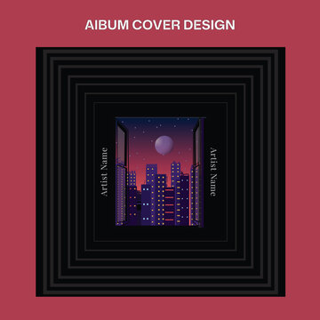 Minimal Music Album Cover with Window View Illustration