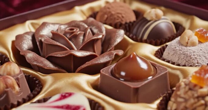 Gourmet Assorted Chocolate Pralines in a Gift Box for Valentine Day