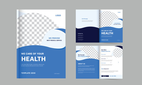 Modern Medical Services Profile Brochure for Healthcare Business Clean Blue Medical Brochure