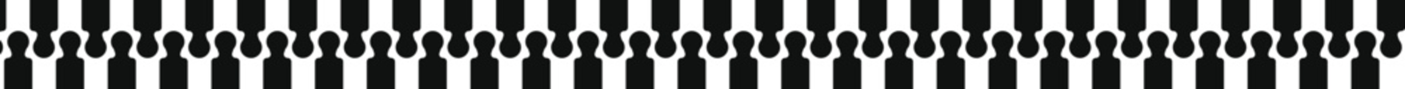 Zipper pattern. fastener hardware symbols. Textile closure and zipper design. Open track and metal slider symbol. Clothing assembly and zipper
