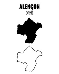 Detailed vector map showing the administrative boundaries of the city of Alençon, located in the Orne department, France. Clean and precise geographic outline, ideal for cartography, educational mater © Clment