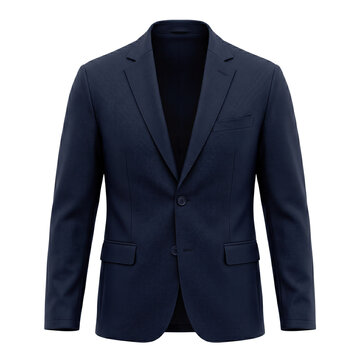 Navy blue single breasted tailored blazer jacket