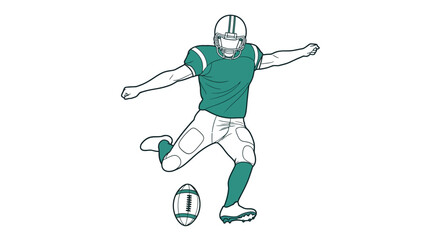Fototapeta premium American Football Player Kicking Ball.