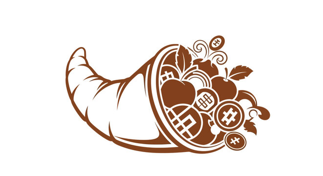 Abundant Horn of Plenty Thanksgiving Symbol.