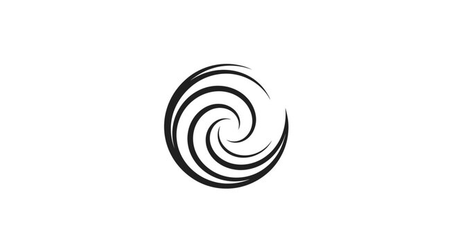 Black swirl spiral shape symbol icon.