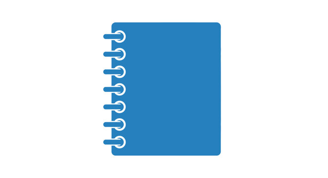 Blue spiral bound notebook cover.