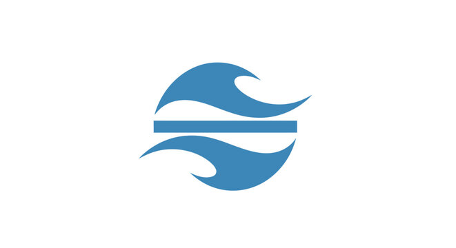 Blue wave logo symbol icon design.