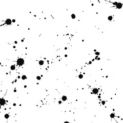 Obraz premium A series of black ink stains and splatters resembling grunge-style paint smudges and liquid droplets.