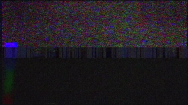 Glitch transition animation video. Digital noise distortion with RGB error bars and TV static effect for seamless video transition in video format