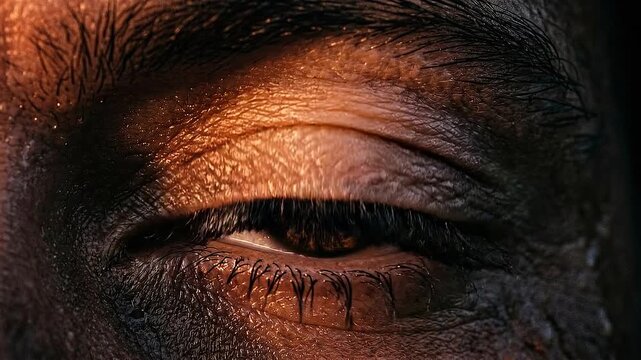 Closed eye skin texture eyelid eyelash close up macro closed eye skin texture climate anxiety concept portrayed dramatic warm light creating intimate