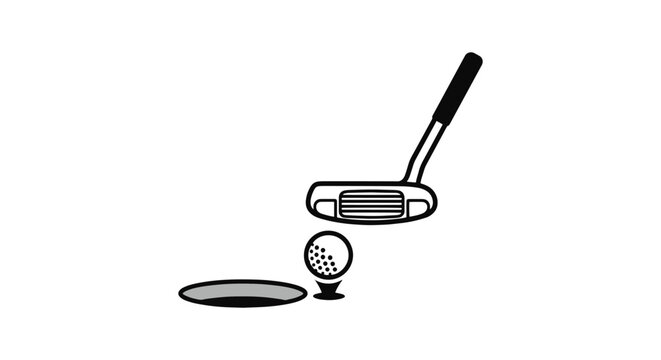 Golf Course Line art vector simple abstract creative illustration