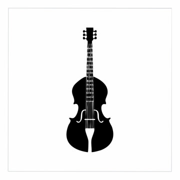 Black Silhouette of a Double Bass