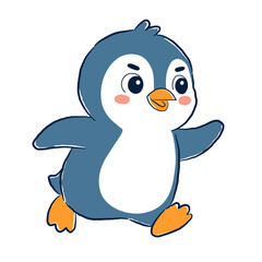 Obraz premium penguin is running 