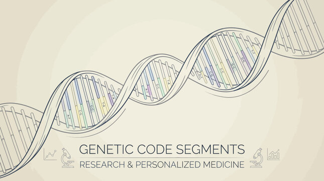 Detailed Hand-Drawn DNA Double Helix Illustration for Genetic Code Research and Personalized Medicine Concepts
