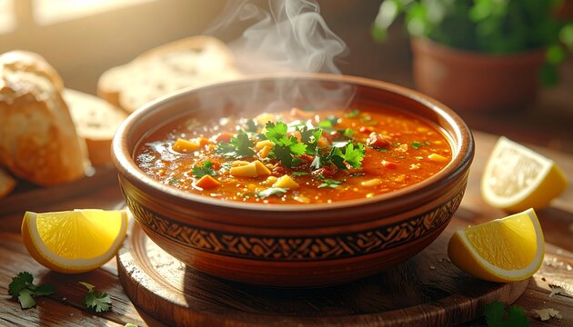 Hearty Solyanka Soup with Lemon and Herbs - A Culinary Delight.