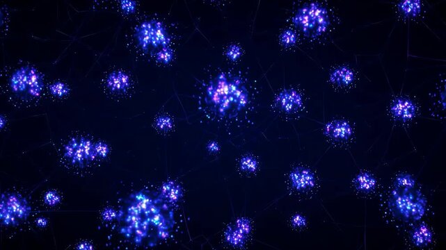 Digital bacteria network forming abstract pattern