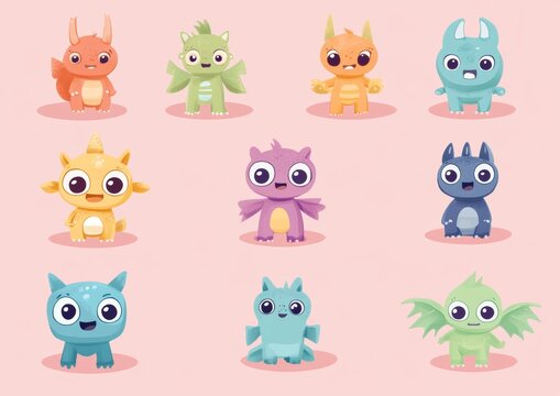 set of funny animals