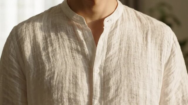 Close-Up Deep Breathing with Chest Movement &ndash; Calm Mindfulness Cinematic Seamless Loop