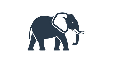 Obraz premium Dark blue elephant side profile view.