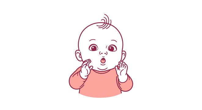 Cute baby with surprised expression.