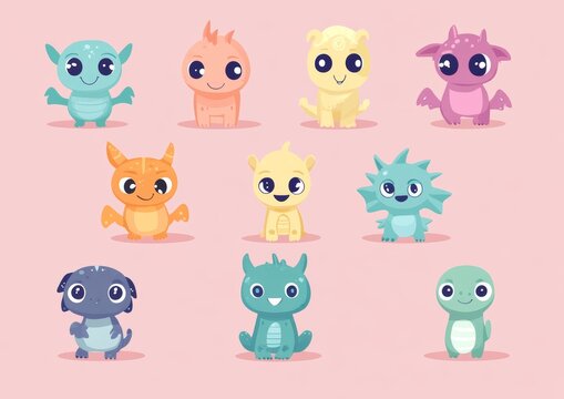 set of funny animals
