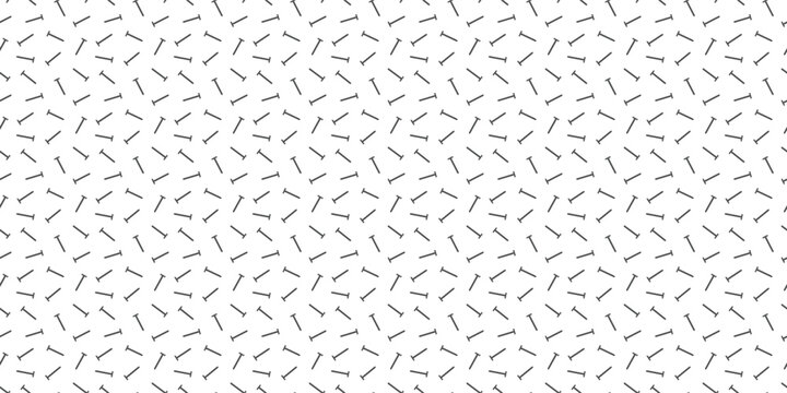 Metal nails seamless pattern with minimalist steel hardware elements. Industrial pattern