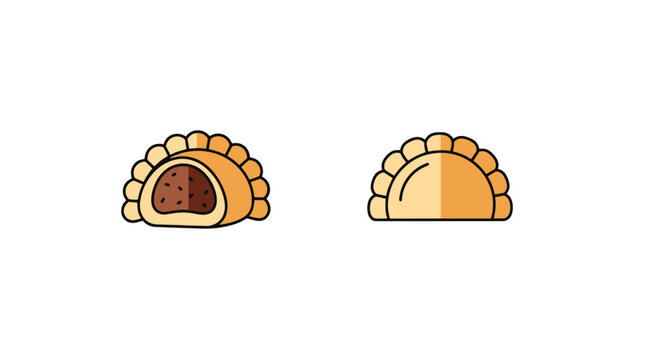 Fried Sweet Dumpling Line art creative color harmony abstract illustration